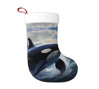 Calcetines de decoración de Navidad WHJDPP Orca Killer Whale Picture Home Decor Soft and Comfortable for Office Christmas Tree Chimenea
