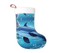 Calcetines de decoración de Navidad WHJDPP Winter The Dolphin Picture Home Decoration Soft and Comfortable for Office Christmas Tree Chimenea