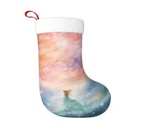 Calcetines de decoración de Navidad WHJSHOP Fantasía Paraíso Espacio Patrón Decoración del hogar Suave y Cómodo para Oficina Árbol de Navidad Chimenea