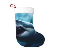 Calcetines de decoración de Navidad WHJSSF Great White Shark Printed Home Decor Soft and Comfortable for Office Christmas Tree Fireplace