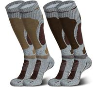 Calcetines de esquí de lana merina, calcetines térmicos hasta la rodilla para invierno, nieve, snowboard, senderismo