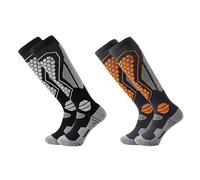 Calcetines de Esquí Térmicos de Compresión 2 PARES para Hombre y Mujer Deportivos, Lana Merina, Masaje y Tejido Cálido, Esqui, Senderismo y Actividades al Aire Libre