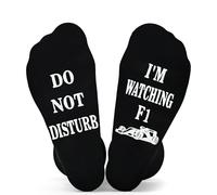 Calcetines de F1 para hombre, con texto en inglés "Do Not Disturb I'm Watching F1 Birthday Novelty and Unusual Gifts Formula 1 Car Gift for Family Friends Teenagers Boys Brohter Dad Funny Decorations