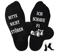 Calcetines de fórmula 1 con texto en alemán "Bitte nicht stören Ich schaue F1,Fanartikel,Geschenke Herren Frau Geschenk Lustig,Gamer Fun Geschenkidee Socks,Mittelgröße,für Männer und Frauen