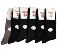 Calcetines de Hombre Cortos Sanitarios Hilo de Escocia - Paquete de 6 Pares - Producto Italiano Garantizado - 2 Azul, 2 Antracita, 1 Negro - Retraso Doc