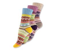 Calcetines de lana para hombre y mujer, calcetines nórdicos, térmicos, acolchados, senderismo, acogedores, coloridos, suaves, calcetines de invierno (FR/ES, Números, 39, 42, Regular, Regular, Mix-1)