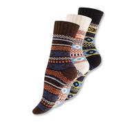 Calcetines de lana para hombre y mujer, calcetines nórdicos, térmicos, acolchados, senderismo, acogedores, coloridos, suaves, calcetines de invierno (FR/ES, Números, 35, 38, Regular, Regular, Mix-3)