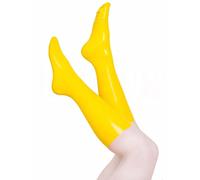 Calcetines de látex hechos a mano calcetín de goma unisex color diferente,Amarillo,XL