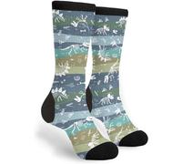Calcetines de leche de vaca novedosos calcetines divertidos calcetines locos para hombres y mujeres, Dinosaurio jurásico fósil esqueleto calavera, Talla única