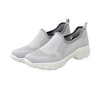 Calcetines de malla para mujer, zapatos de trabajo con plataforma de moda, zapatos informales para caminar, 720, Light Ashy, 42 EU