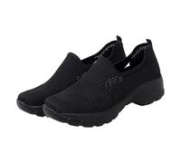 Calcetines de malla para mujer, zapatos de trabajo con plataforma de moda, zapatos informales para caminar, 720, Negro , 35 EU