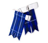 Calcetines de manguera de falda escocesa para hombre con ajustadores de hebilla pesados, calcetines lisos y de tartán, calcetines de lana acrílica/liguero puntiagudo, Azul escocés, Taille unique