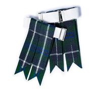 Calcetines de manguera de falda escocesa para hombre con ajustadores de hebilla pesados, calcetines lisos y de tartán, calcetines de lana acrílica/liguero puntiagudo, Douglas azul, Taille unique