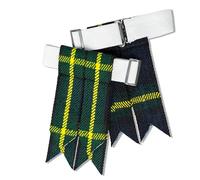 Calcetines de manguera de falda escocesa para hombre con ajustadores de hebilla pesados, calcetines lisos y de tartán, calcetines de lana acrílica/liguero puntiagudo, Taille unique