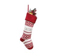 Calcetines de Navidad colgantes de 46 cm, calcetines navideños tejidos, gran decoración con patrones clásicos, adornos colgantes para la chimenea (1, G)