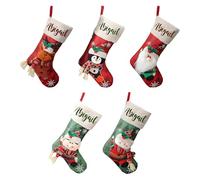 Calcetines de Navidad con Colgante de Papá Noel, 5 Piezas Tradicionales, de Caramelos, Bolsas de Calcetines de Vacaciones, para Chocolates, premios, Regalos, Manto de árbol, Fiesta
