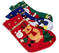 Calcetines de Navidad con dibujo de Papá Noel y muñecos de nieve (3 unidades)