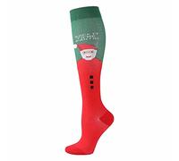 Calcetines de Navidad para mujer, creativos, divertidos, para adultos, por encima de la rodilla, a rayas, de Papá Noel, acogedores, desodorantes, divertidos, calcetines de Navidad, calcetines de copo