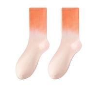 Calcetines De Perro De Trineo Calcetines casuales cómodos de degradado de teñido por atado a la que se pueden usar al aire libre calcetines de algodón Calcetines Altos Gato, naranja, Talla única