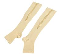 Calcetines de Pierna Delgados, Medias de Compresión de Punta Abierta que Absorben el Sudor con Cremallera Transpirable para Hombres para Deportes Al Aire Libre para Caminar para Mujeres(S/M)