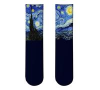 Calcetines de pintura al óleo de fama mundial para unisex noche estrellada Monet Mona Lisa arte calcetín retro personalidad cómodo Sokken para mujer