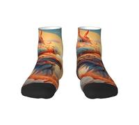 Calcetines de primavera y otoño con estampado de dragón mágico para adultos, transpirables, para todas las estaciones, 1 Negro, talla única