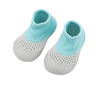 Calcetines de punto para bebés y niños pequeños, de malla, transpirables, antideslizantes, ligeros, para primeros paseos, de 0 a 4 años, verde menta, 12 Months