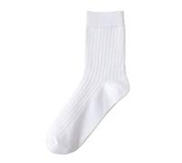 Calcetines de rayas verticales color sólido tubo medio algodón cómodos casuales clásicos Niños (White, One Size) calcetines algodon Media Caña Mujer Para Dim Algodón Termicos Finos Canale