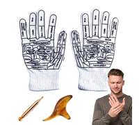 Calcetines de reflexología con herramientas, calcetines para reflexología, calcetines de masaje de puntos gatillo, guantes de masaje de manos relajantes para hombres y mujeres para uso doméstico