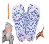 Calcetines de reflexología: tabla de terapia de zona, diseño de tarjeta ACU impreso | Tejido elástico, calcetín de apoyo a la recuperación, desgaste ideal de salud que mejora la estafa