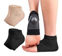 Calcetines de reparación para tratamiento de talón agrietado, 2 pares de fundas acolchadas de gel de compresión para tratamiento de pies secos, calcetines hidratantes de talón para reparación (talla