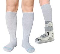 Calcetines de repuesto para botas de caminar para botas ortopédicas, calcetines de tubo para caminantes de cámaras de aire y botas de fractura, funda quirúrgica para zapatos fundidos, color gris, 2 pares