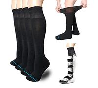 Calcetines de repuesto para botas de caminata ortopédicas, calcetines de tubo debajo de la leva de aire y bota de fractura, calcetines para escayola, funda quirúrgica para pierna fundida, 4 pares