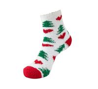 Calcetines de San Valentín Lady Senior Plush Sleeping Socks Home Coral Velvet Socks Christmas Socks Encaje Calcetines Térmicos, verde menta, Talla única