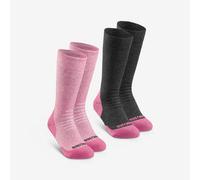 Calcetines de senderismo cálidos niños, SH100 Mid rosa 23/26