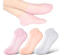 Calcetines de silicona 3 pares de calcetines de aloe calcetines de gel de silicona calcetines de tacón antideslizantes de silicona hidratante para mujeres hombres piel seca agrietada
