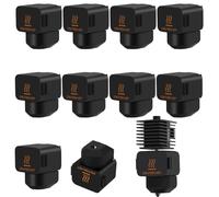 Calcetines de silicona de 10 piezas para Bambu Lab A1/A1 Mini, bloque de calefacción Hotend, calcetines de silicona, carcasa de alta temperatura, boquilla de cubierta de silicona para impresora 3D