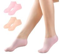 Calcetines de silicona para mujeres secas agrietadas para mujeres, 2 pares de calcetines de silicona para pies agrietados secos, pie multifunción para hidratación, nutrición, ablandamiento