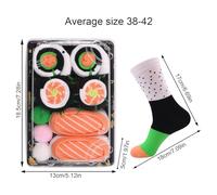 Calcetines de sushi: calzado novedoso con temática alimentaria, par de diseño ďe Maki enrollado, tejido transpirable đe mezcla d́e algodón, ajuste elástico suave en el tobillo, regalo creativo | Calce