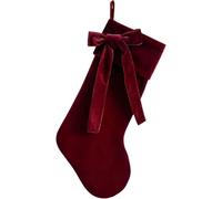 Calcetines de terciopelo con lazo para regalo de Navidad, bonita bolsa para caramelos de terciopelo grueso y verde, color rojo, decoración clásica para Navidad, para vacaciones, grande con árbol, para