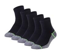 Calcetines de tobillo antibacterianos de cobre para hombre y mujer, 12-14/Shoe:12-14, negro, verde, (Black/Green-5 Pairs)