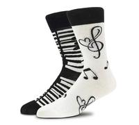 Calcetines de Tripulación con de - Poliéster Transpirable, Diseño a Cuadros Negro y a para Hombres
