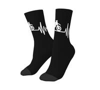 Calcetines De Tubo Latido Del Corazón De Una Moto De Cross Acolchados Crew Calcetines Casuales Calcetine Running Para Casa Hombre Yoga 40Cm
