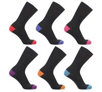 Calcetines de vestir para hombre, de algodón, clásicos, adecuados para el trabajo, uso casual, transpirables, inteligentes, calcetines de vestir suaves, talla (6-11), Negro (H/T), 6-11