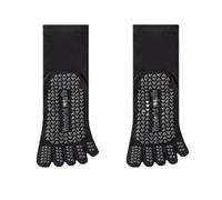 Calcetines de yoga con 5 dedos para mujer, antideslizantes, para pilates, a media pantorrilla, transpirables, con soporte de arco para practicar yoga y esculpir, Black, 37.5 EU