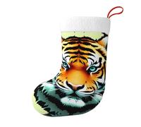 Calcetines decorativos de Navidad con diseño de cabeza de tigre con texto en inglés "WHJSSF Little Fat Tiger Head", suaves y esponjosos para mujeres y hombres