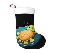 Calcetines decorativos de Navidad con texto en inglés "WHJSSF Little Turtle in the Pudddle", decoración del hogar, suaves y cómodos para oficina, árbol de Navidad, chimenea