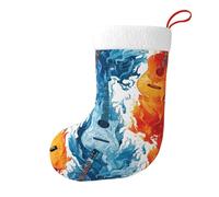 Calcetines decorativos de Navidad WHJSSF con diseño de guitarra de hielo y fuego, suaves y esponjosos, para mujeres y hombres