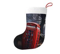 Calcetines decorativos de Navidad WHJSSF Red Phone Booth London Street Printed Soft and Fluffy para mujeres y hombres