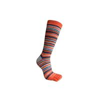 Calcetines Dedos 3 Pares De Calcetines Con Dedos Del Pie For Hombre, Calcetines Largos De Algodón De Talla Grande A Rayas Coloridas De Compresión For Deporte, Calcetines Divertidos De 5 Dedos For La P
